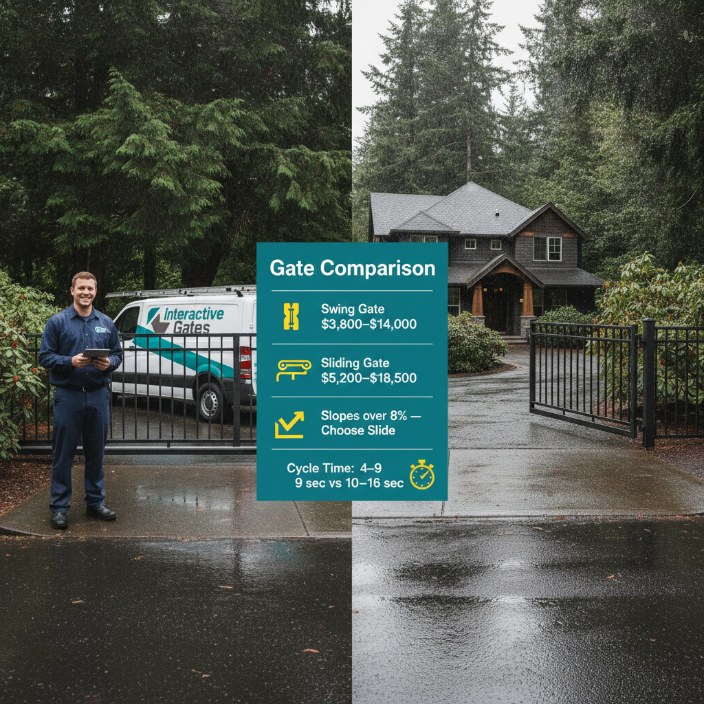 Sliding Gate vs. Swing Gate in Portland 2026: Which Type Fits Your Driveway, Lot & Budget?