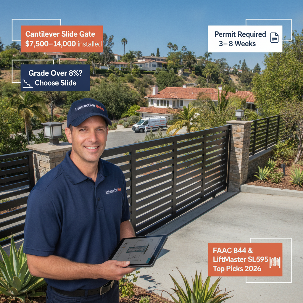 Sliding Gate vs. Swing Gate on a Sloped Driveway in Los Angeles 2026: Which Works, Which Fails & What It Costs