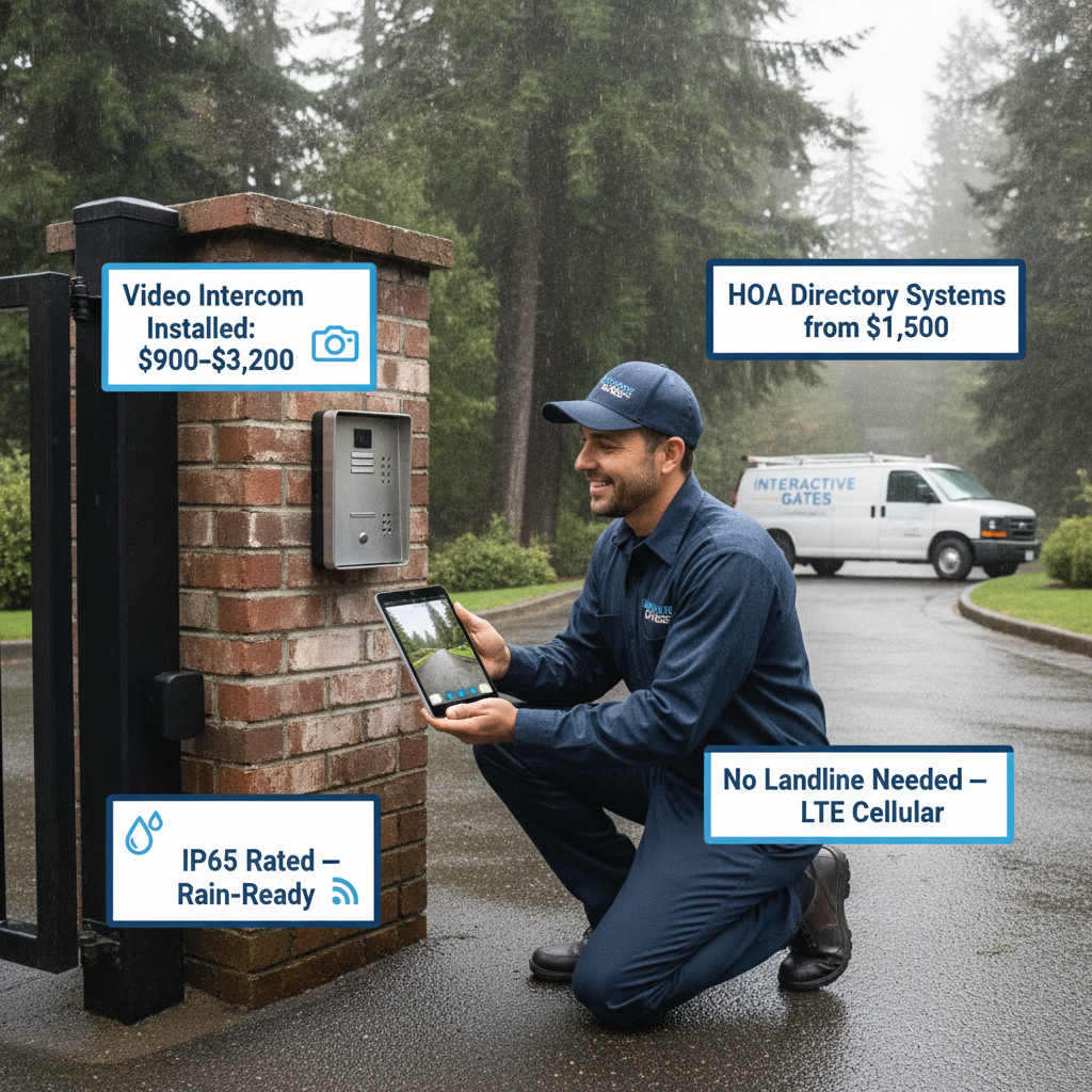 Electric Gate Intercom Systems in Seattle 2026: Video, Audio & App-Based Options, Costs & What Works Best on Puget Sound Properties
