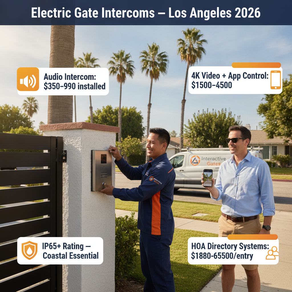 Gate intercom costs, top brands & HOA systems for LA in 2026.