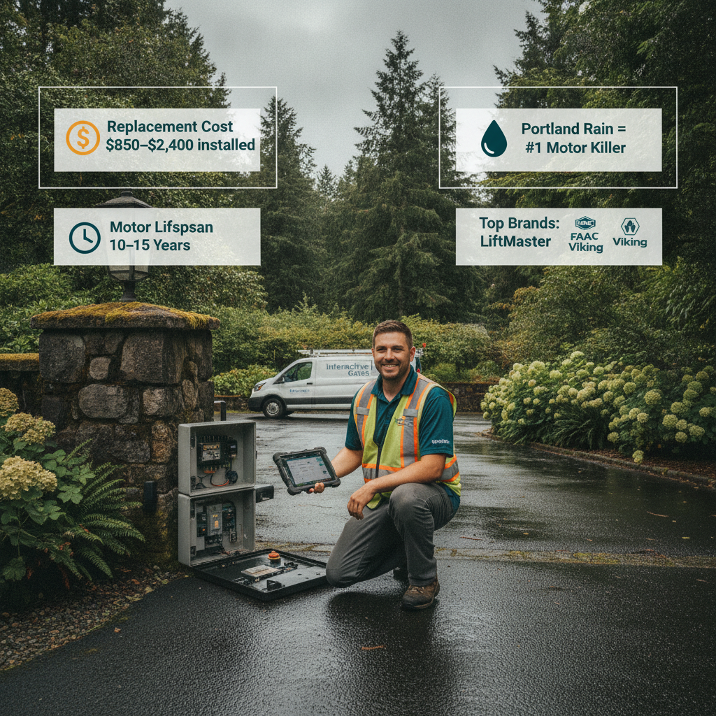 Electric Gate Motor Replacement in Portland 2026: When to Replace vs. Repair, What It Costs & Which Brands Last
