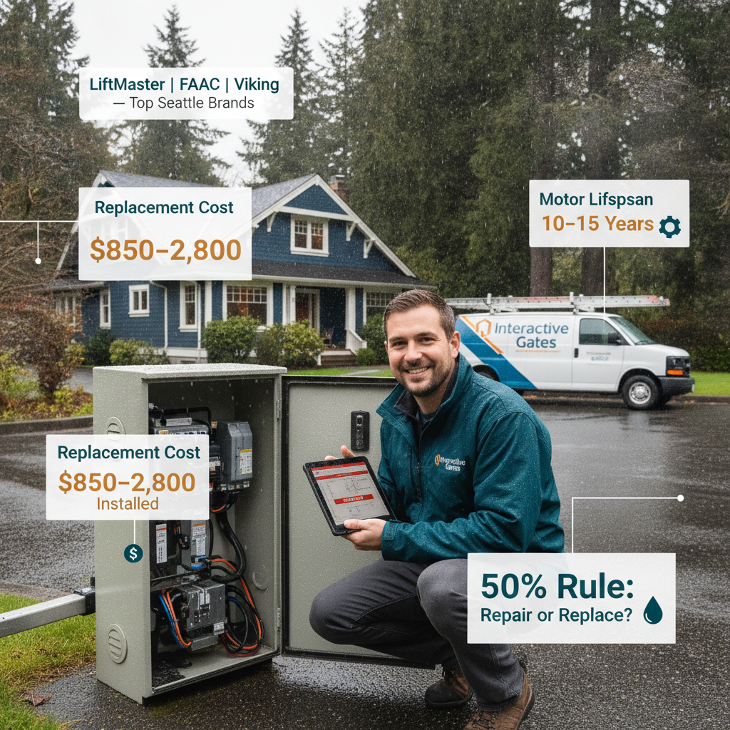 Electric Gate Motor Replacement in Seattle 2026: When to Replace vs. Repair, What It Costs & Which Brands Last in the Pacific Northwest