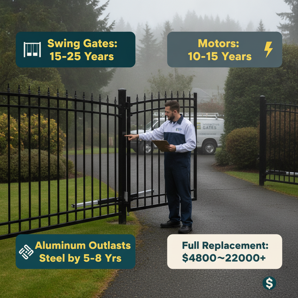 Electric Gate Lifespan in Portland 2026: How Long Does Each Gate Type Last & When Should You Replace It?