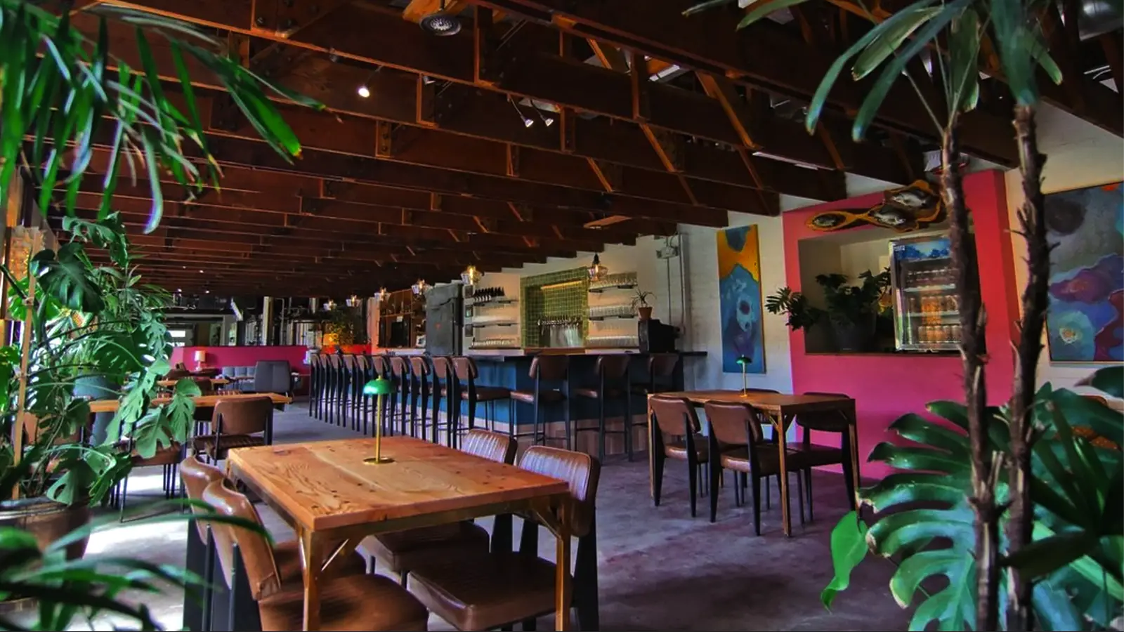 taproom interior with tables and chairs
