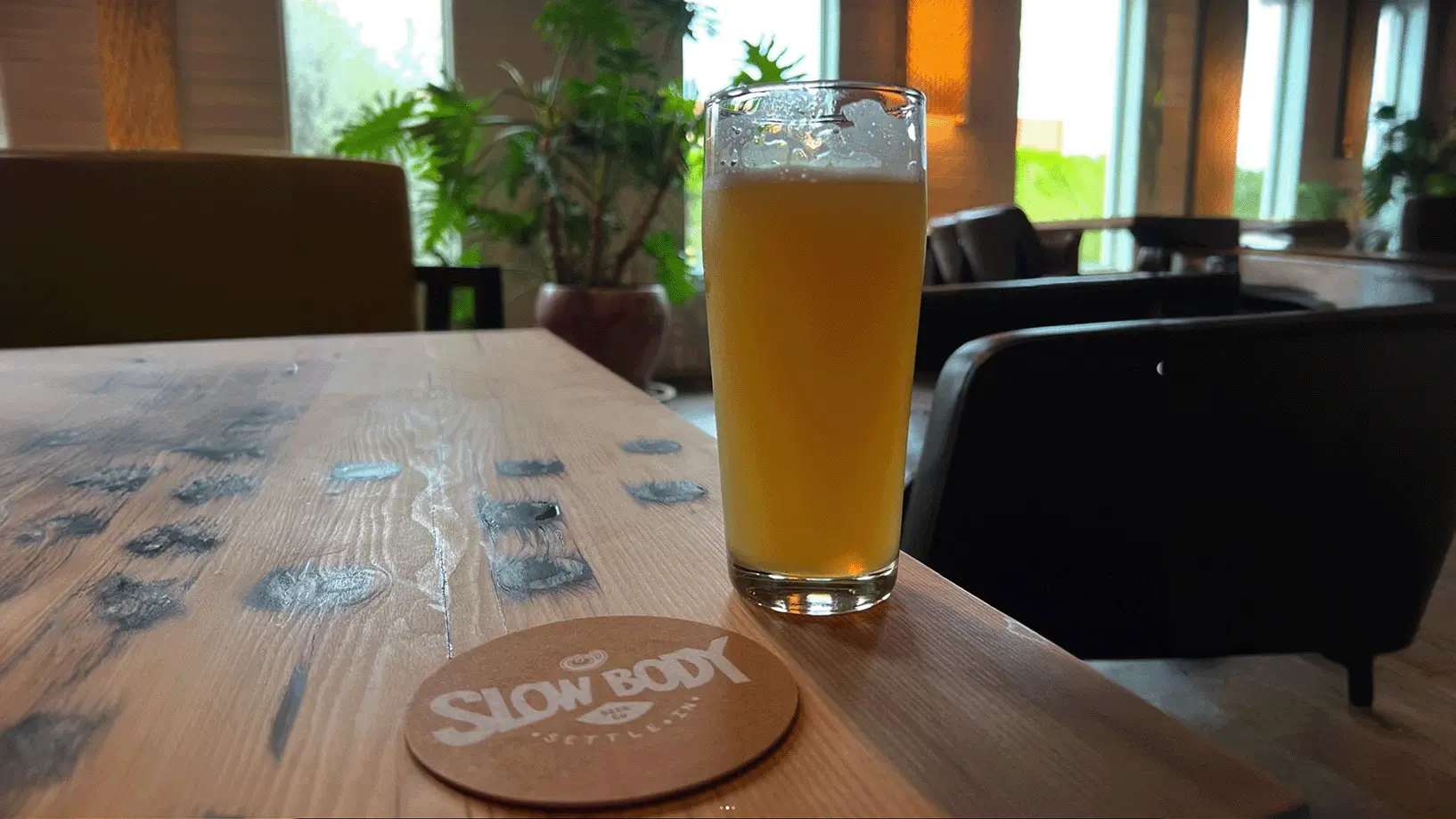 branded coaster with pint glass