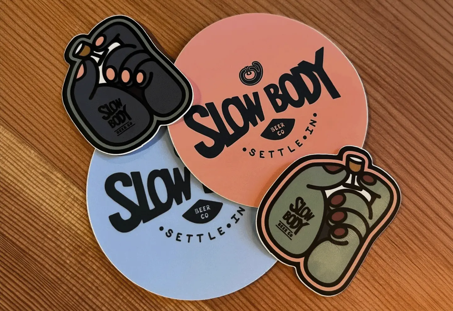 stickers for taproom grand opening