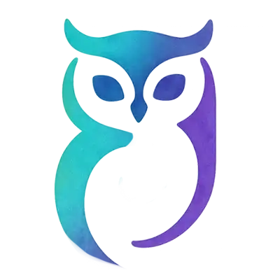 Stilisierte Eule – Symbol für Klarheit. Healphy bietet Orientierung, Struktur und Vertrauen in dich selbst.