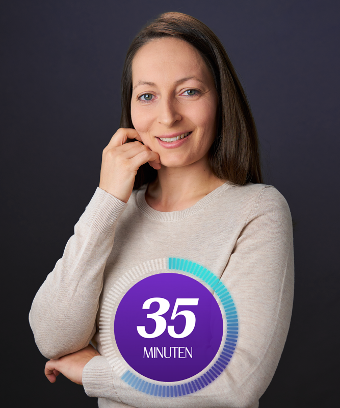 Marie Krauß in einer Illustration zur Onlineberatung Intensiv