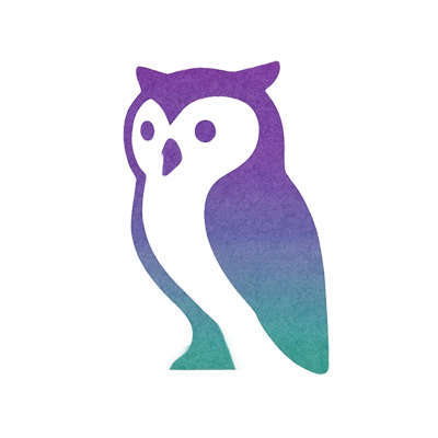 Stilisierte Eule – Symbol für Klarheit. Healphy bietet Orientierung, Struktur und Vertrauen in dich selbst.