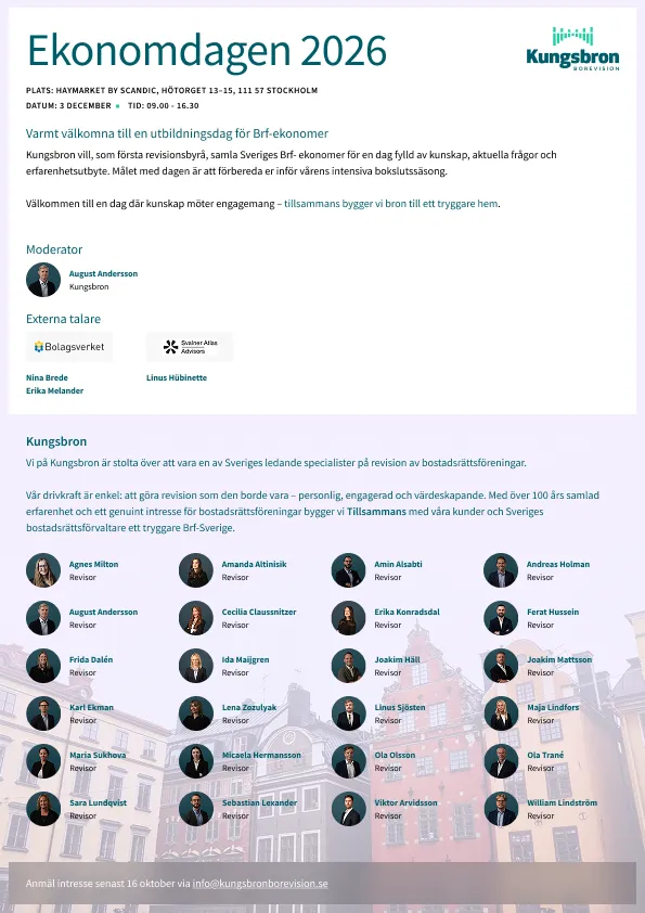 Inbjudan till Ekonomdagen 2026 (PDF)