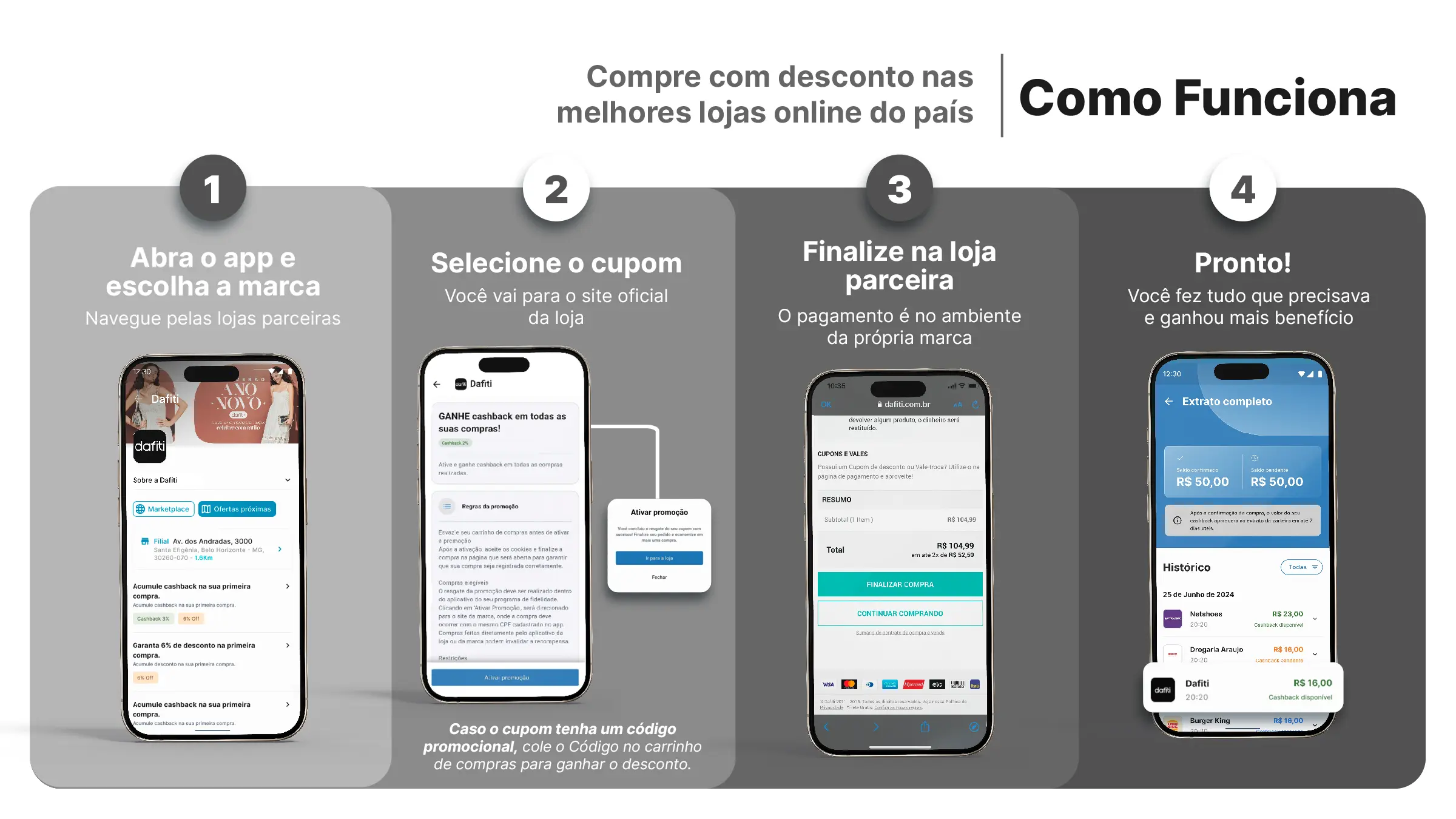 Passo a Passo para aproveitar o cashback nas lojas parceiras pelo App