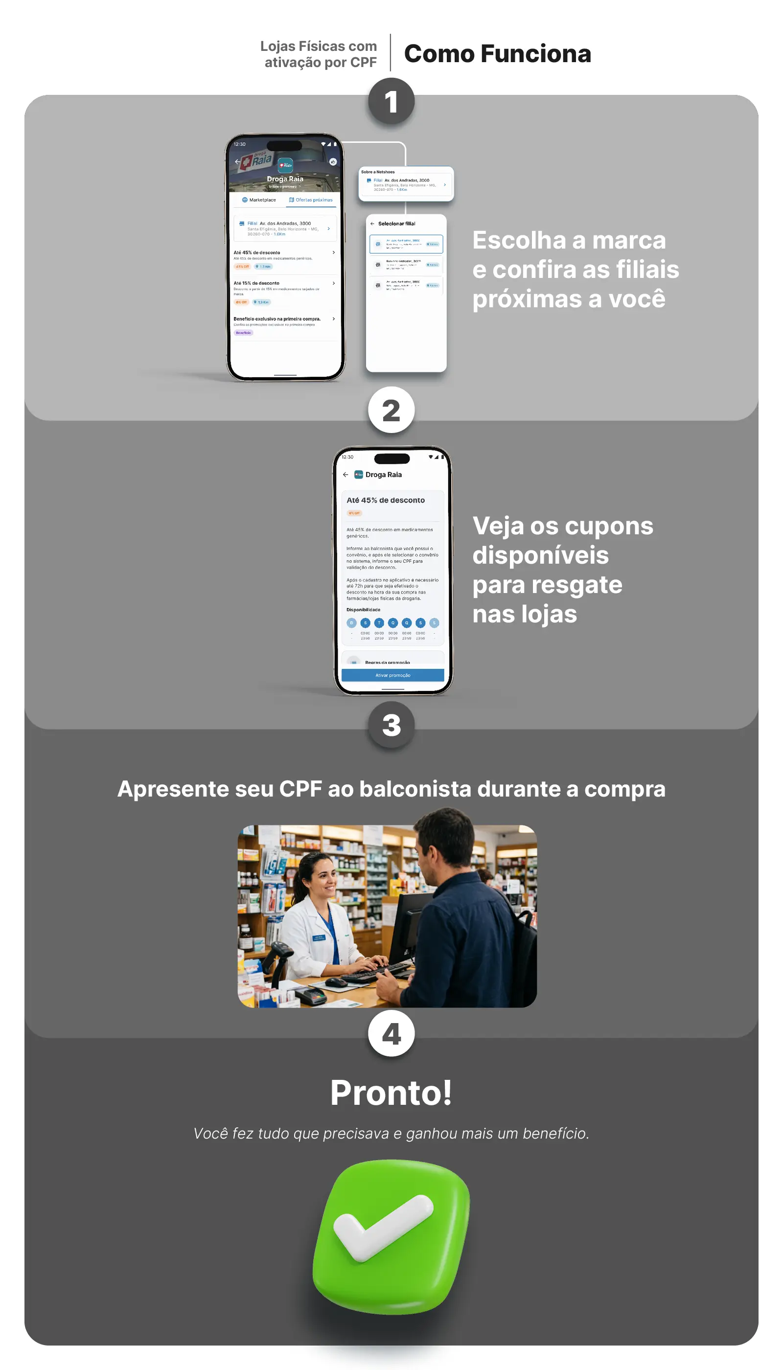 Passo a Passo para aproveitar os descontos em estabelecimentos físicos por CPF mobile