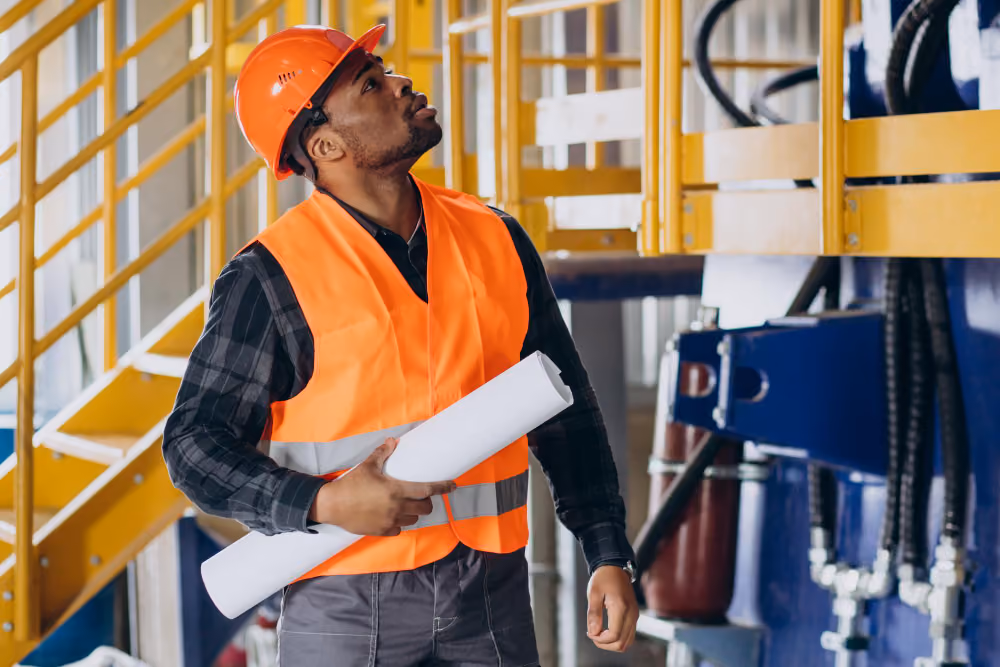 Engineer in a yellow jacket