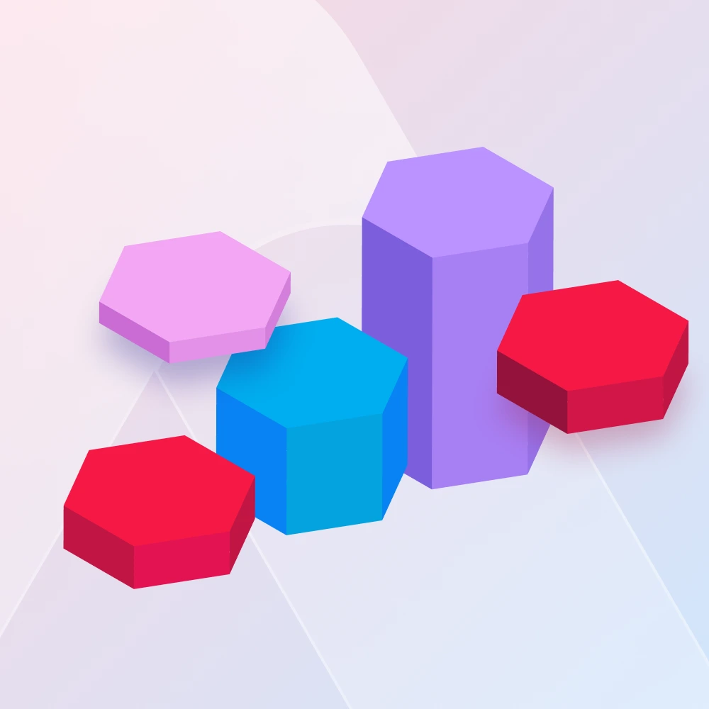 Colourful 3D blocks at different heights, symbolising business maturity levels and organisational growth.