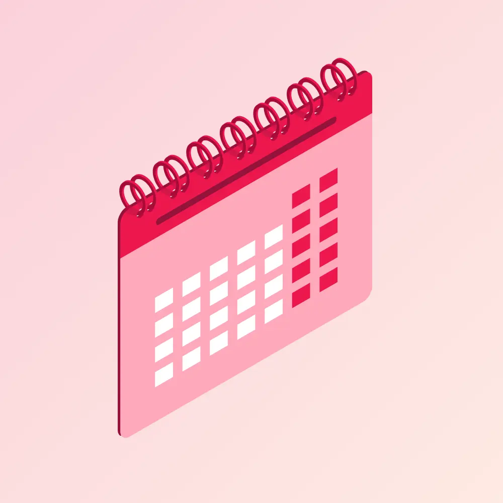 Illustration of a project calendar with scheduled dates highlighted to represent a project timeline
