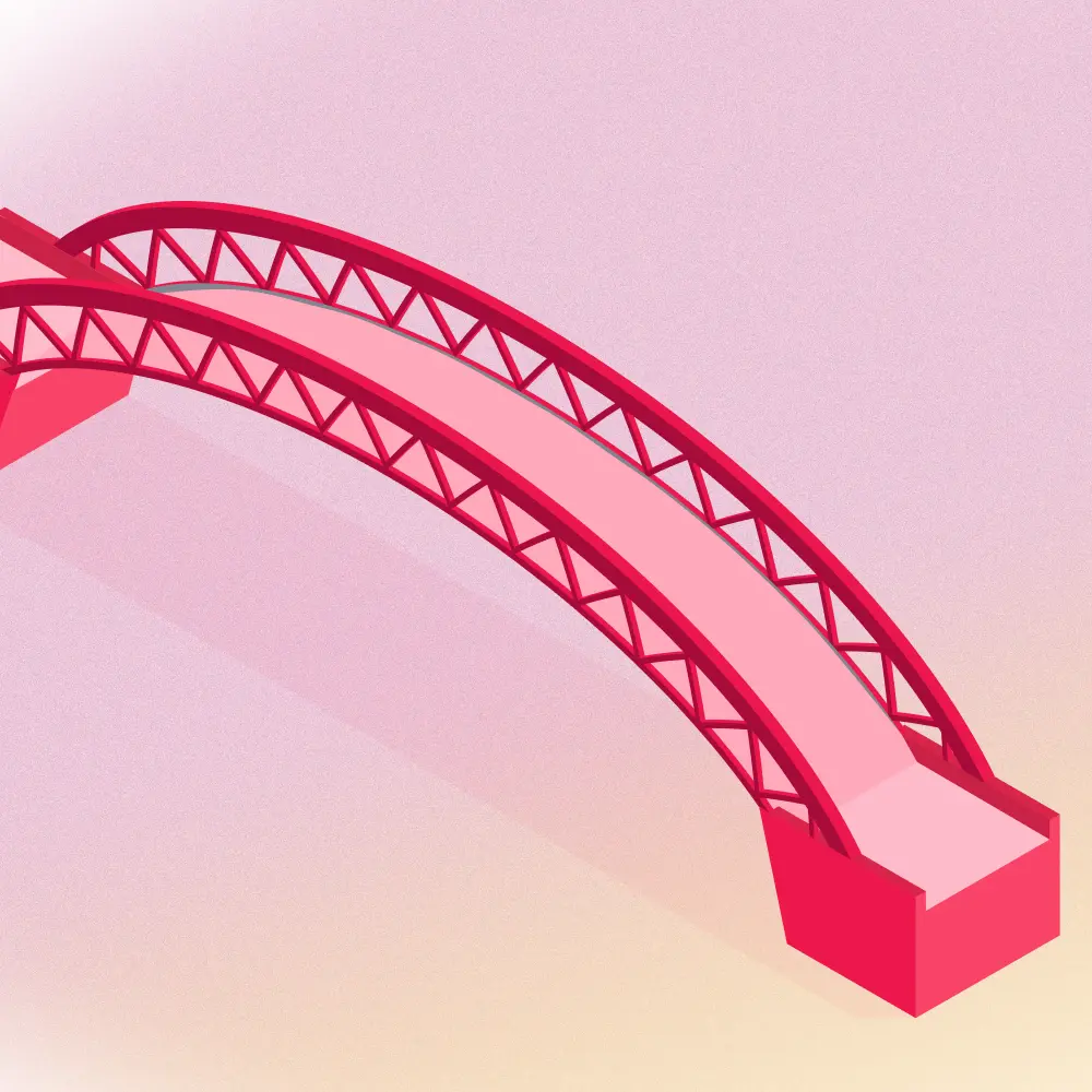 Illustration of an arched bridge representing engineering project management and structural planning