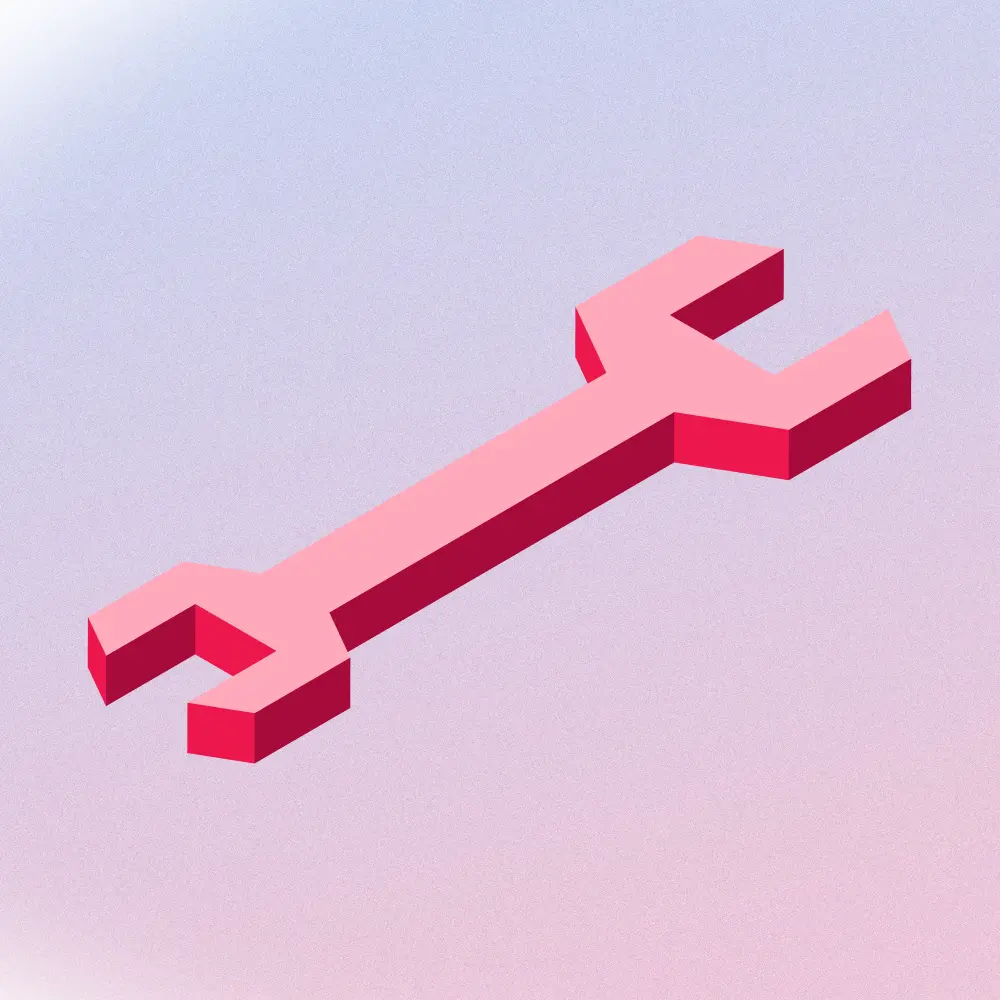 Pink wrench illustration that represents critical mistakes that lead to project mismanagement 
