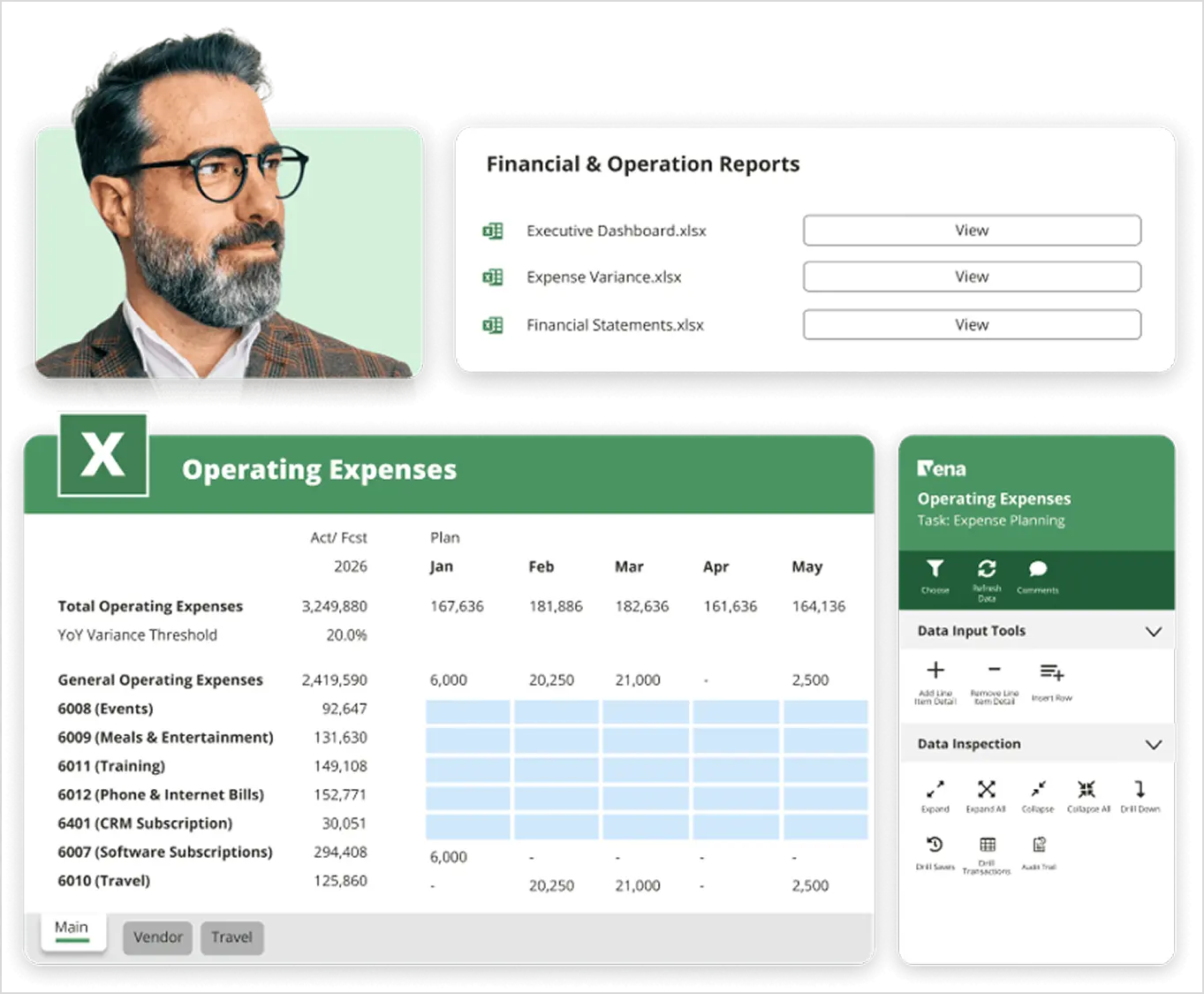 Vena operating expense planning in excel