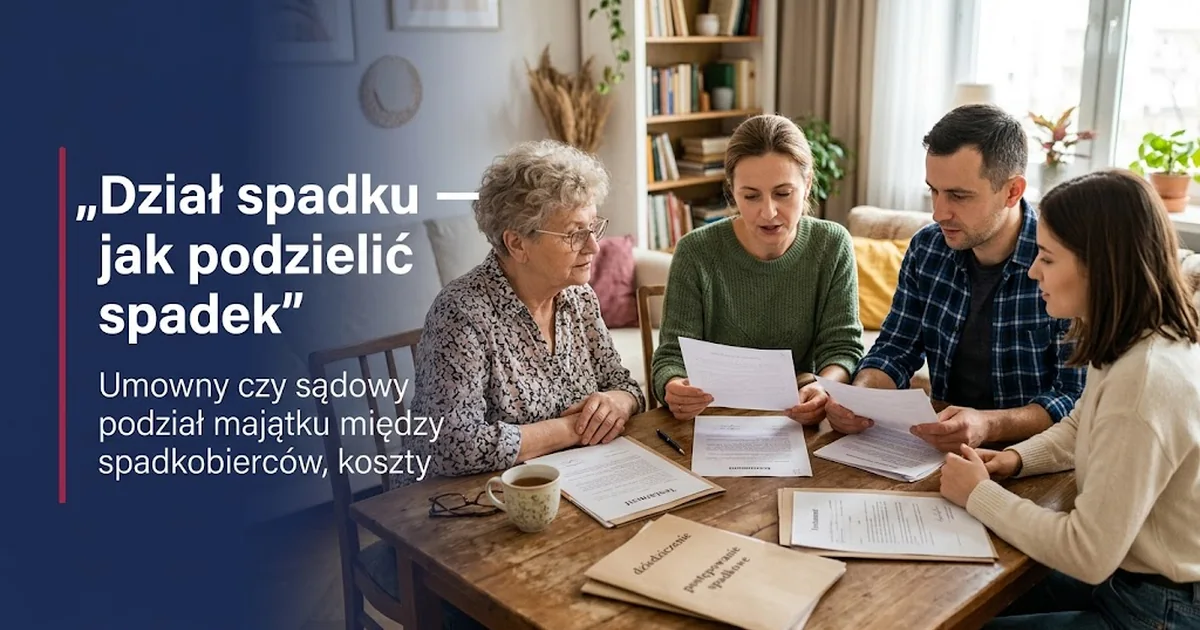 Dział spadku: umowny czy sądowy, koszt i wniosek | LEX&CO