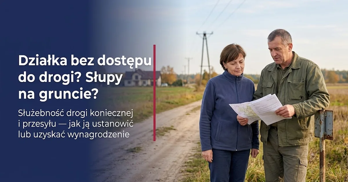 Służebność drogi koniecznej i przesyłu: słupy na działce