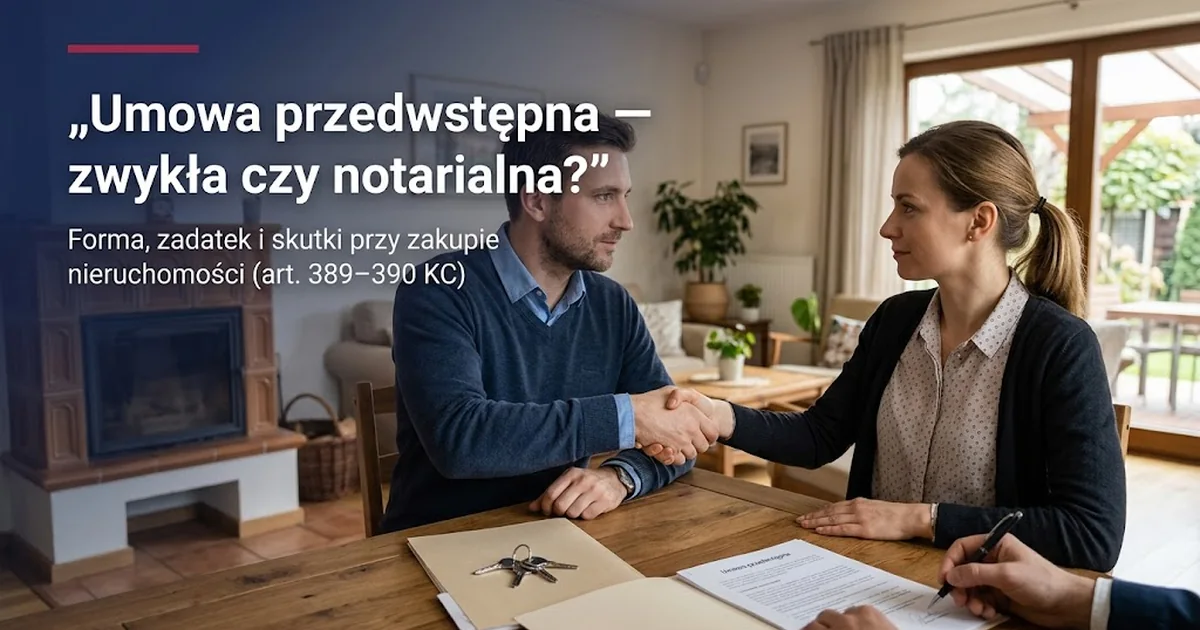 Umowa przedwstępna nieruchomości: forma, zadatek, skutki