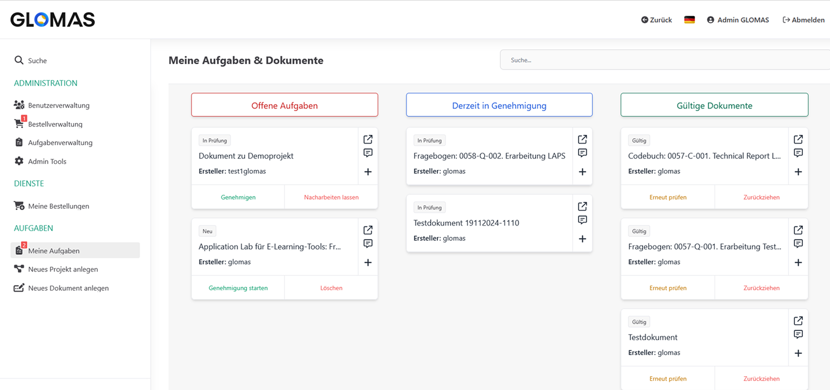Workflows und Aufgaben in ForDok