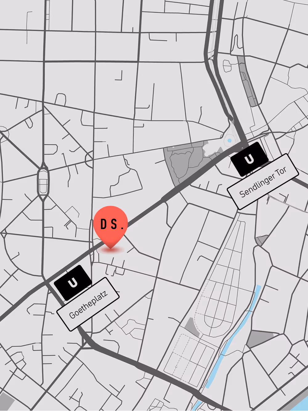 Directions to our office in Munich, detailed description in the previous text block
