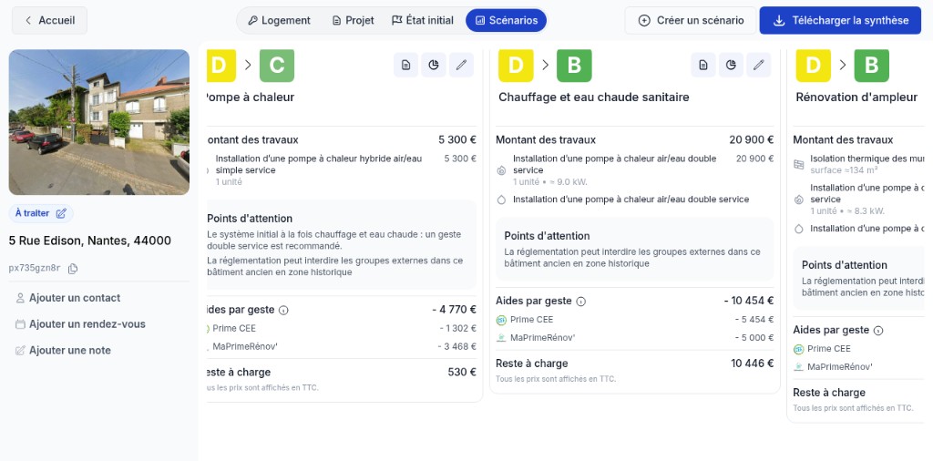 Bloc Points d'attention sur la fiche d'un scénario côté conseiller dans kelvin°