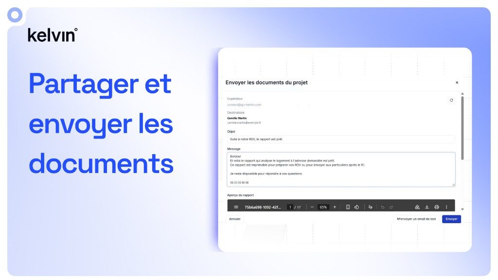 Partager et envoyer les documents du projet dans kelvin°