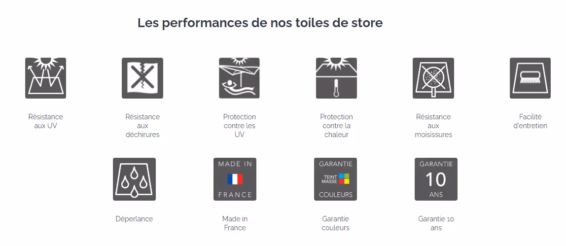 Découvrez les performances des Toiles DICKSON pour stores.
