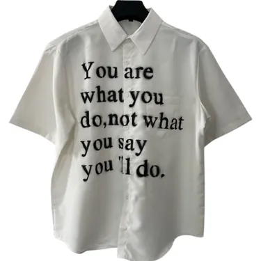 Hell System Text Short Sleeve Shirt