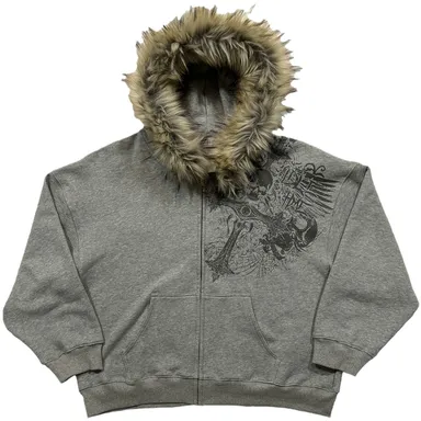 Faux Fur Trimmed Zip-Up Hoodies
