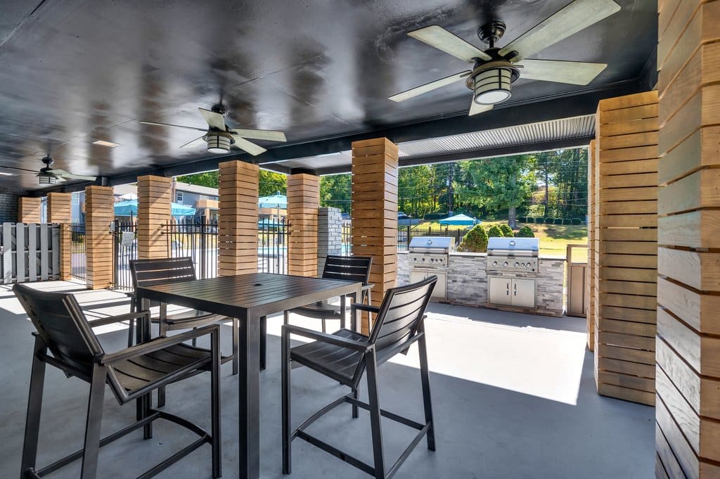 Grills near pool