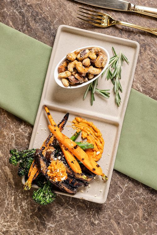 A seasonal seafood plate with local and fresh ingredients by DSquared Hospitality Company