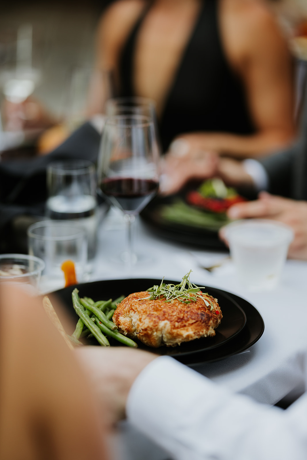Locally sourced veganl entree plated by Tuxedos & Tennis Shoes Catering chefs, a DSquared Hospitality company in Seattle, WA