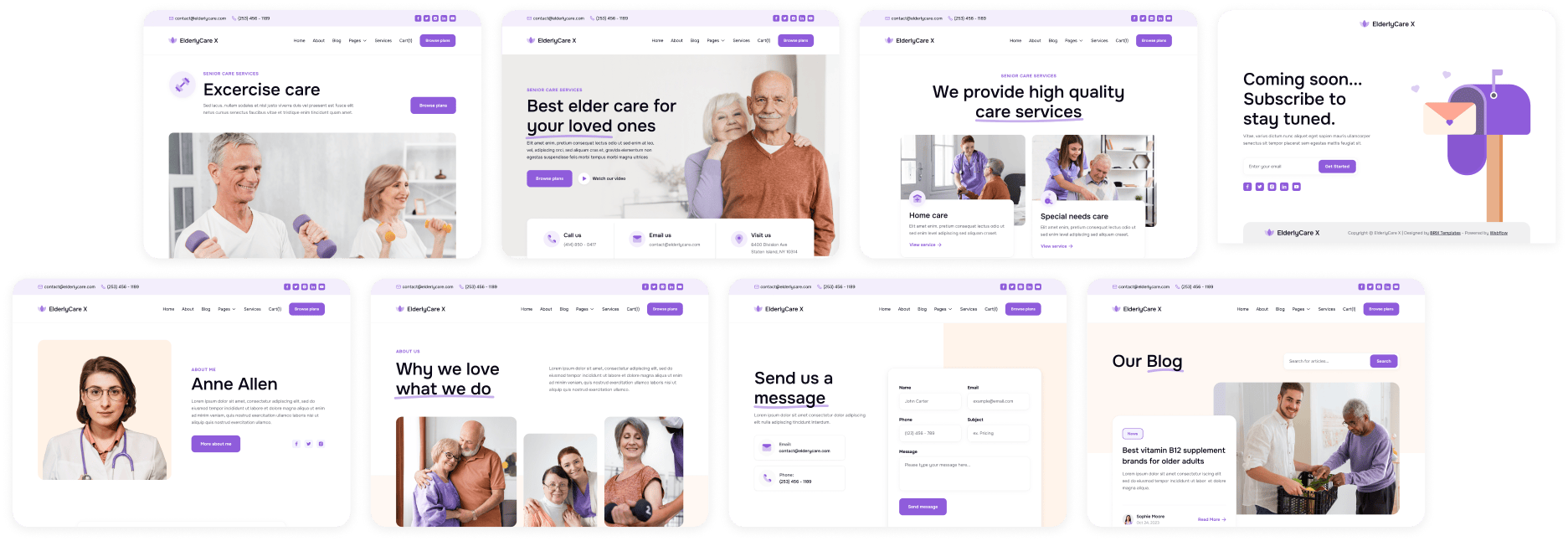 ElderlyCare X - Buy Now On Webflow ElderlyCare X Banner - Elderly Care Webflow Template