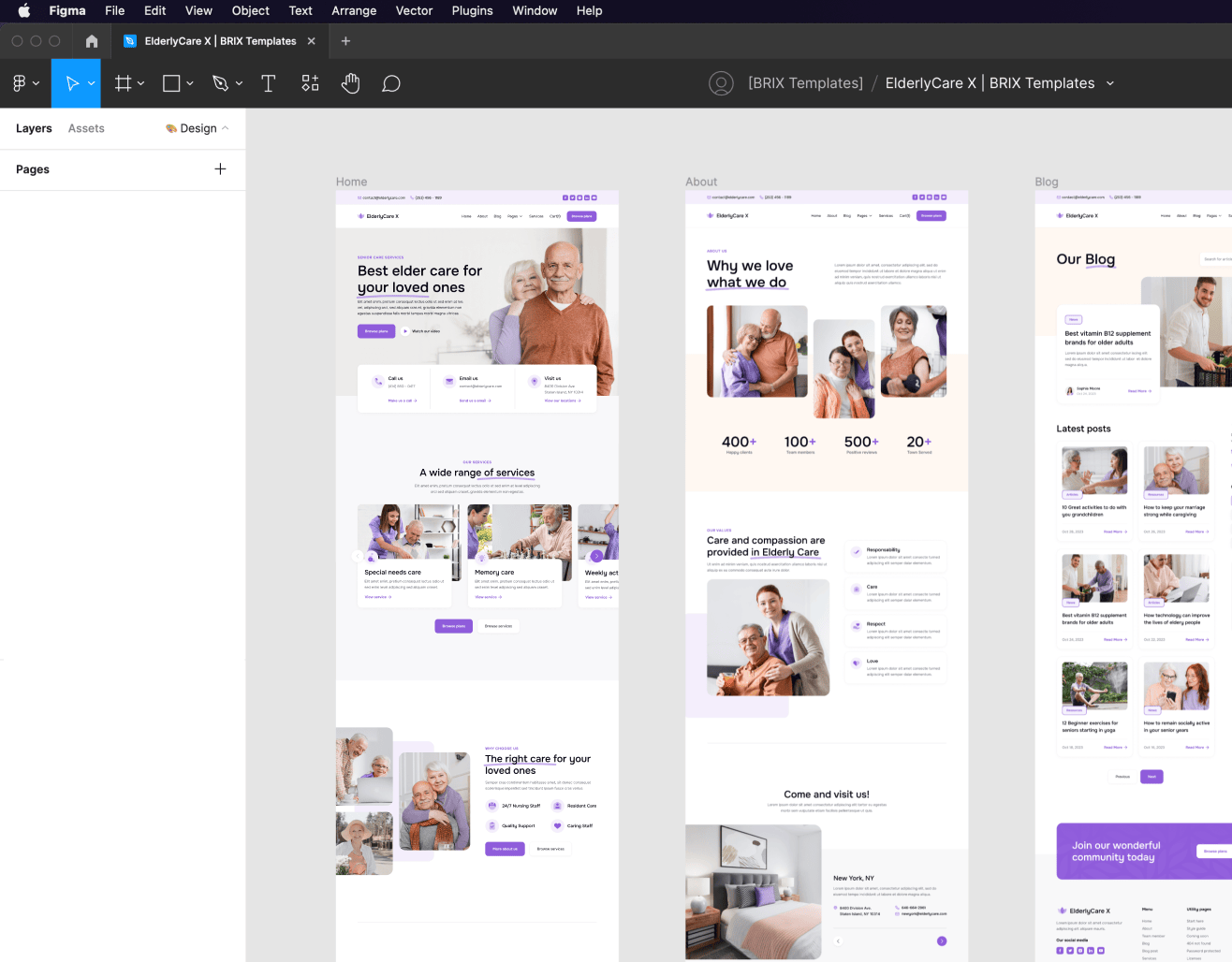 ElderlyCare X - Figma File Included - Elderly Care Webflow Template