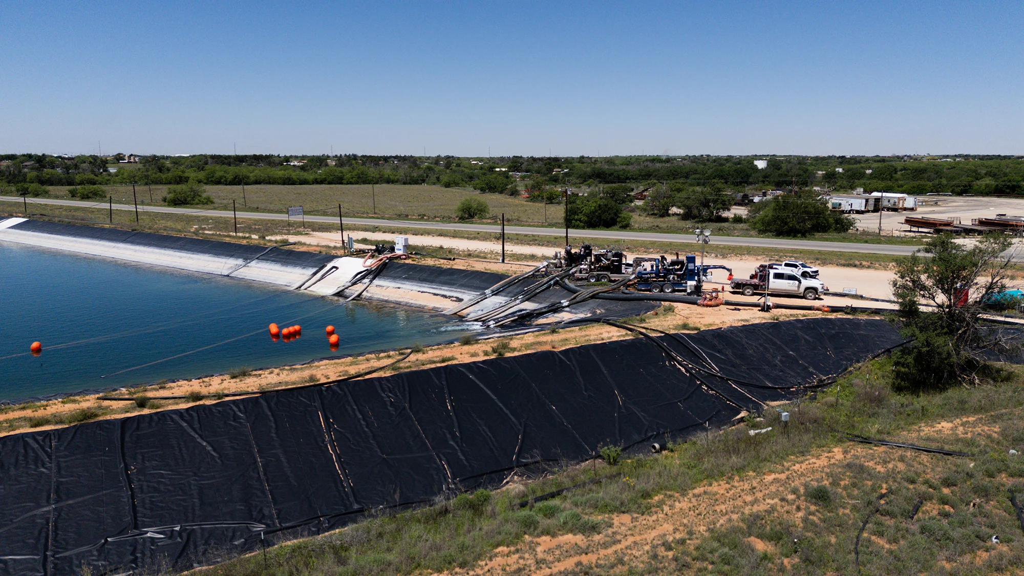 Aerial view of a Flowpoint water management operation in the Permian Basin