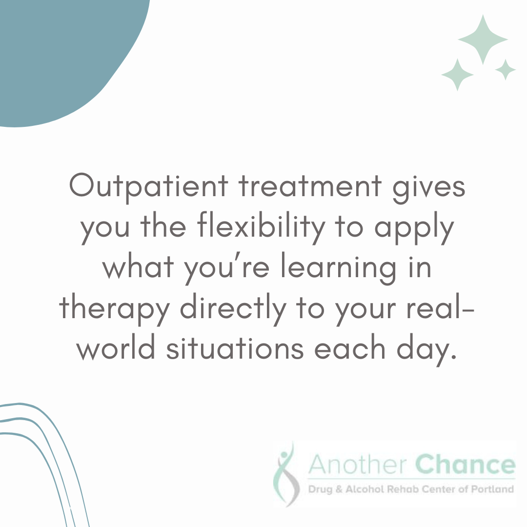 A graphic image stating how flexible a Portland outpatient treatment is
