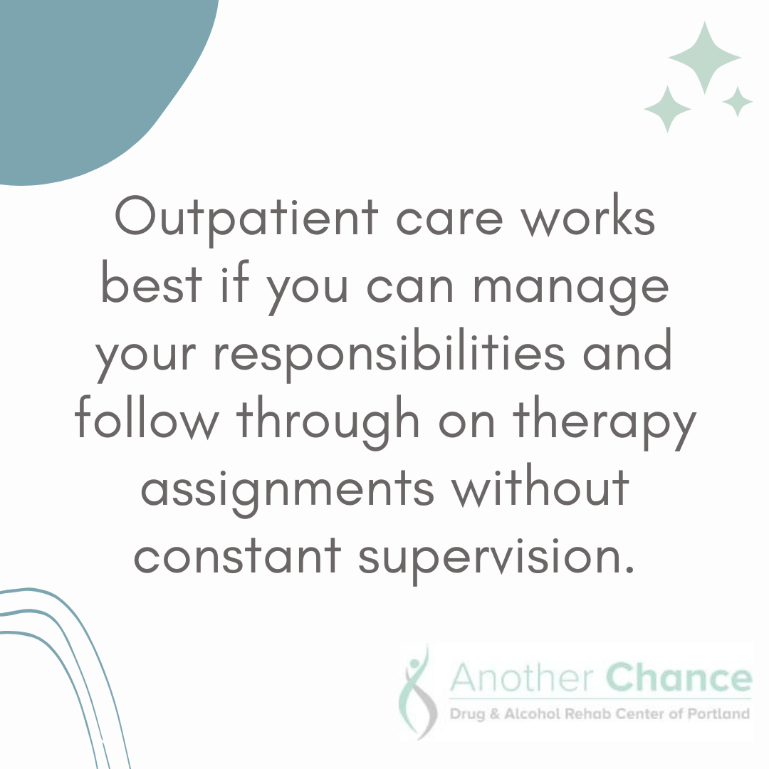 A graphic image discussing who's best fit for outpatient drug and alcohol treatment