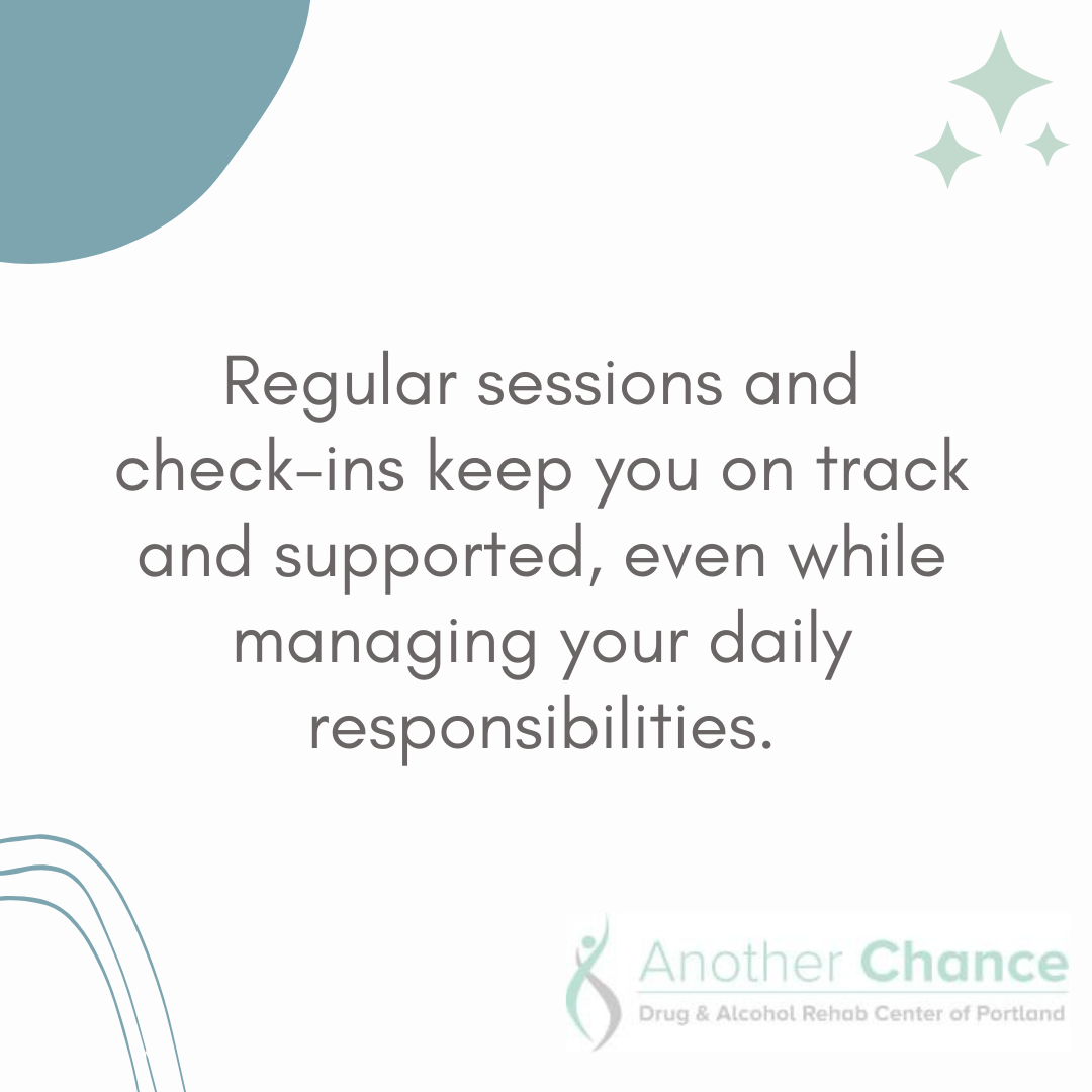 A graphic image about the importance of regular sessions in outpatient drug and alcohol treatment