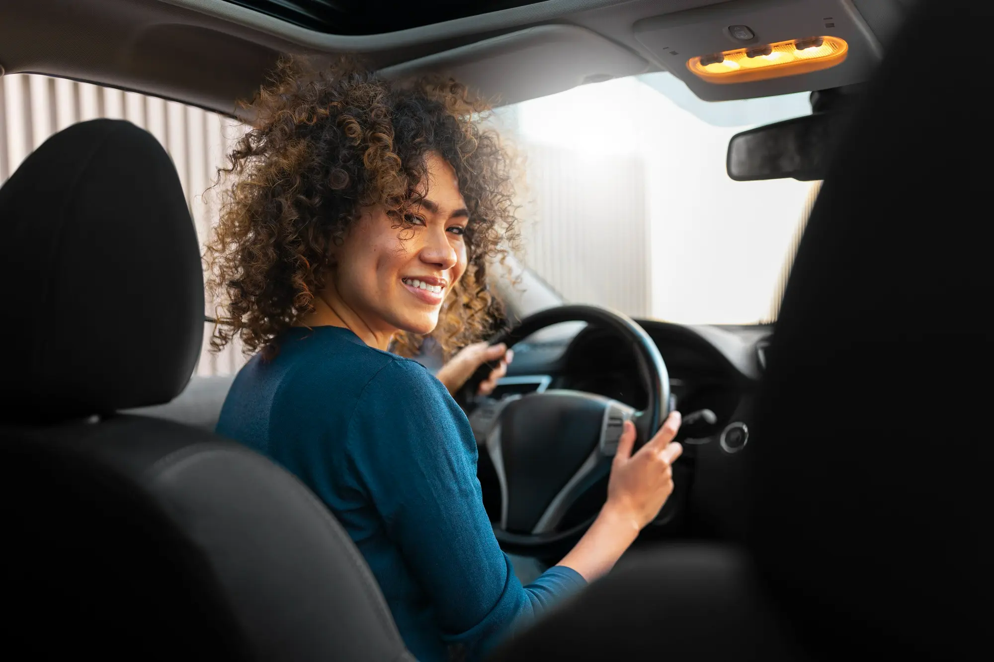 A woman drives safely after completing DUII classes in Oregon.