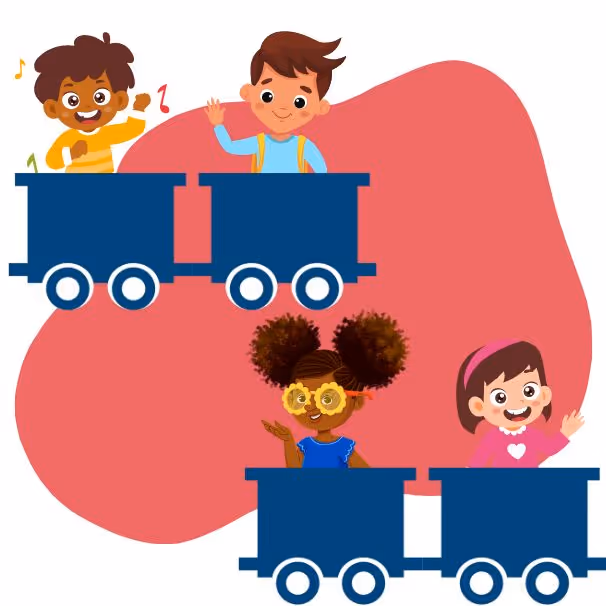 Train car with picture of children