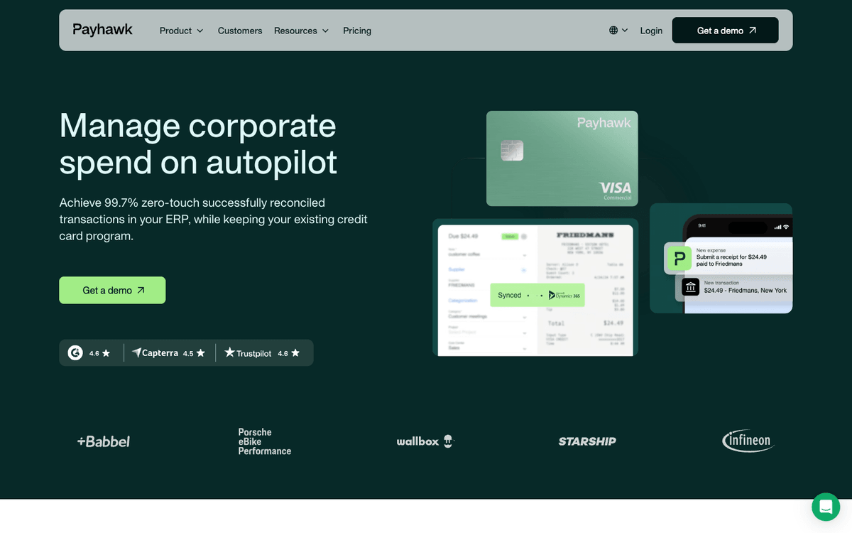 Payhawk homepage