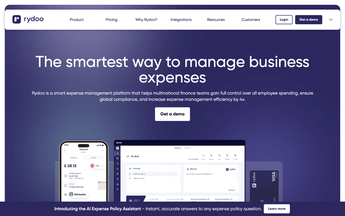 Rydoo homepage