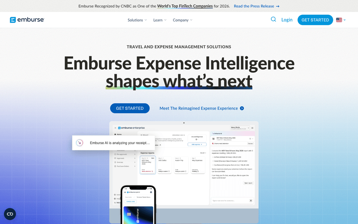 Emburse homepage