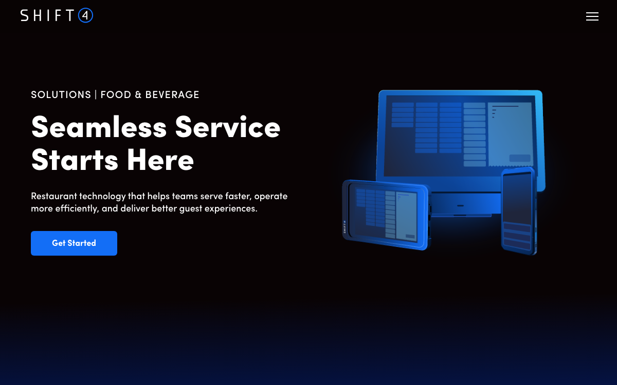 Shift4 restaurant technology site, where revelsystems.com now redirects