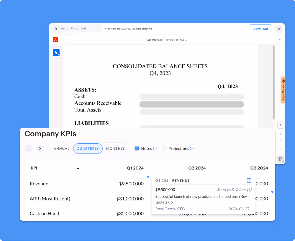 Photo showing how you can select target metrics for your portfolio companies across stages and industries.