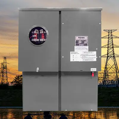 RONK Built Meter-Rite Side-by-Side Double-Throw / Meter Socket Combo Unit