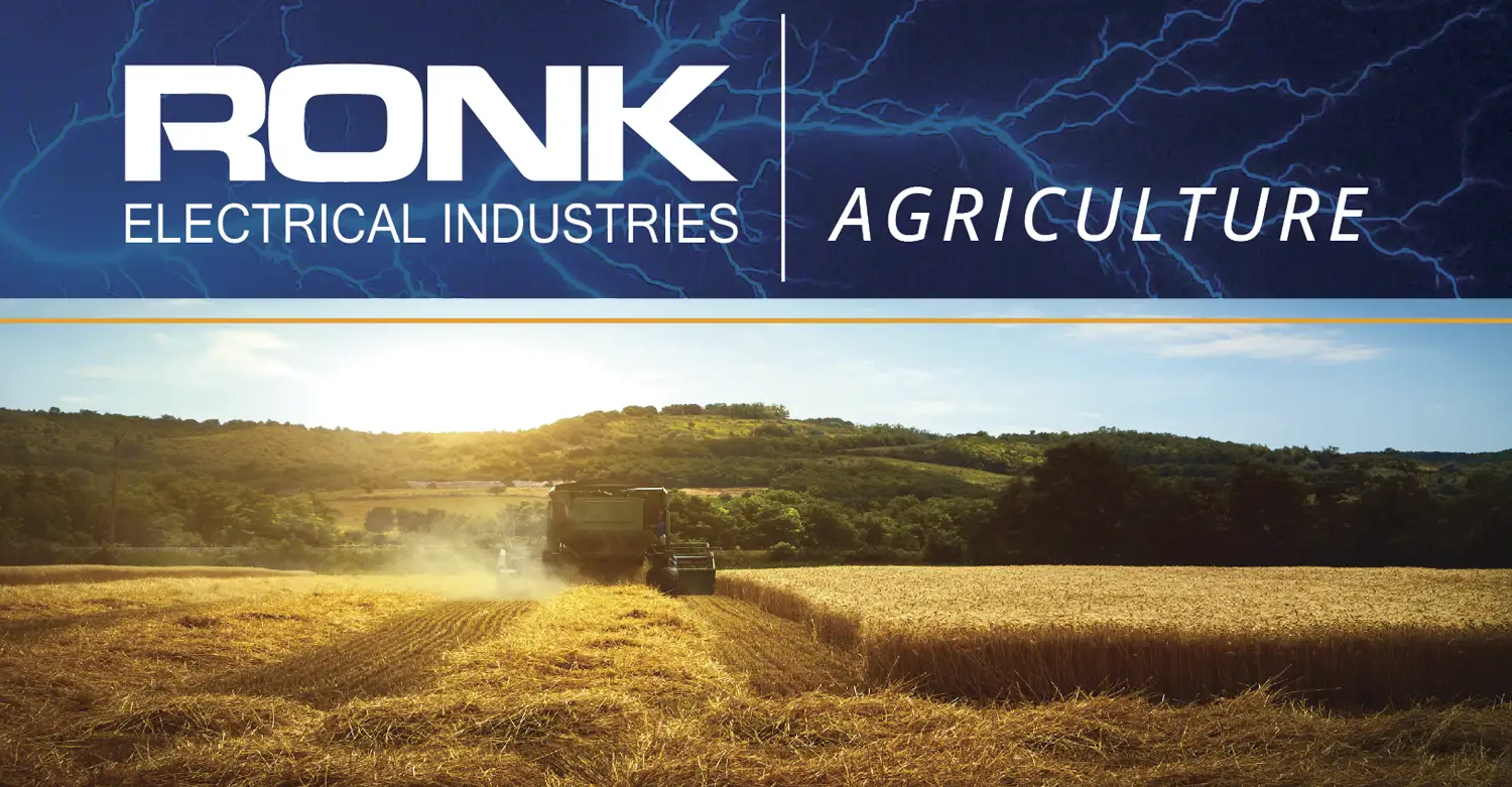 Blog header image that shows the RONK logo and agriculture with a photo of a field in the background